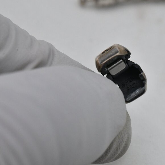 Pandora Double Braided Leather Wrap Bracelet Sterling Silver Authentic 15" - Picture 5 of 6